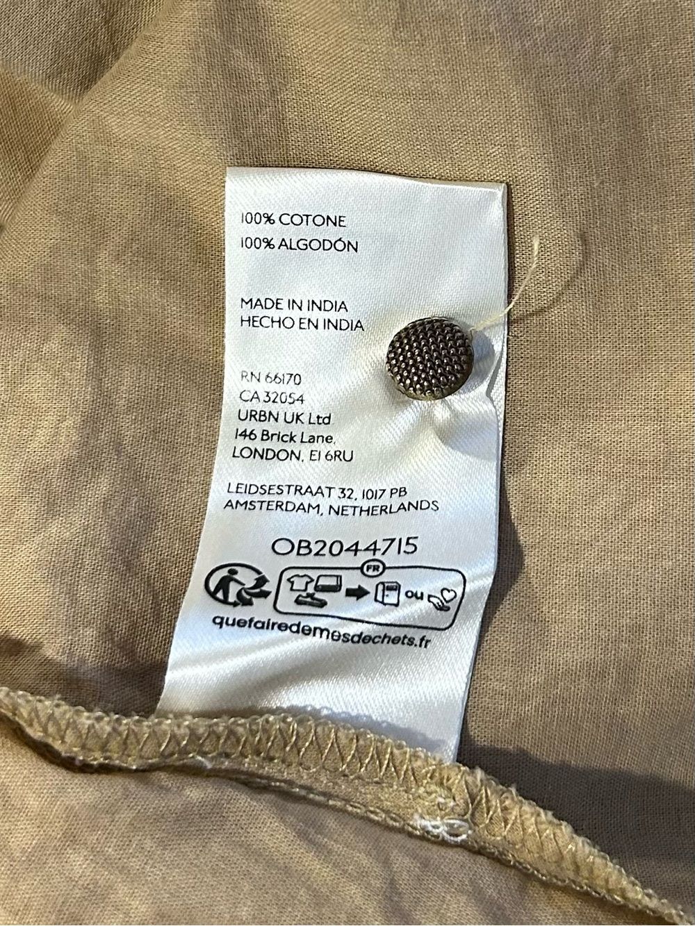 Anthropologie Pilcro Beige Babydoll Tunic Dress Bow Tie Sailor Collar Size S - Picture 11 of 11
